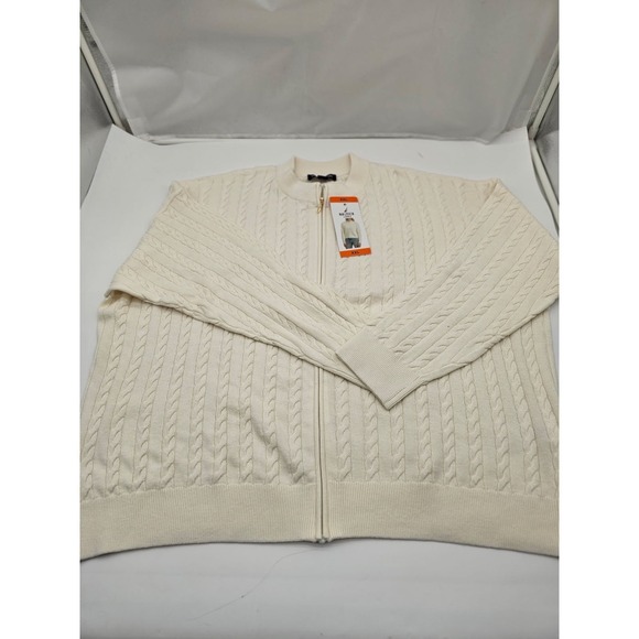 Nautica Sweaters - NEW Nautica Jeans Women's Cable Knit Full Zip Sweater Ivory Size XXL NWT